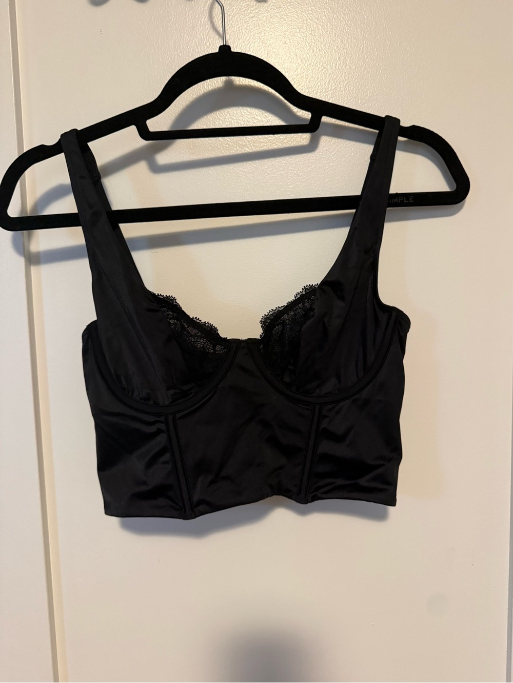 Abercrombie & Fitch Black Lace-Trim Longline corset top